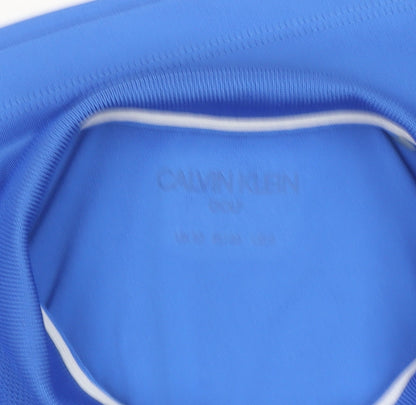 Womens UK Size S Calvin Klein Blue Basic Polo