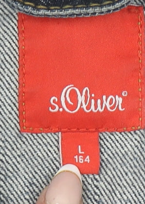 Boys UK Size 164 s.Oliver Blue Basic Jacket