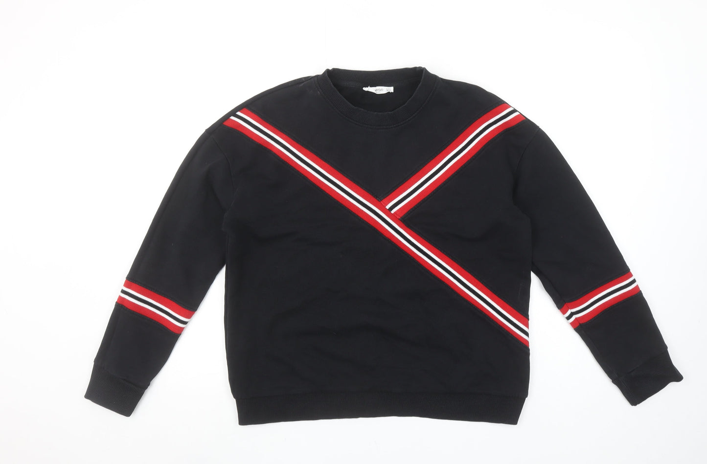 Womens UK Size S Mango Black Pullover Sweatshirt