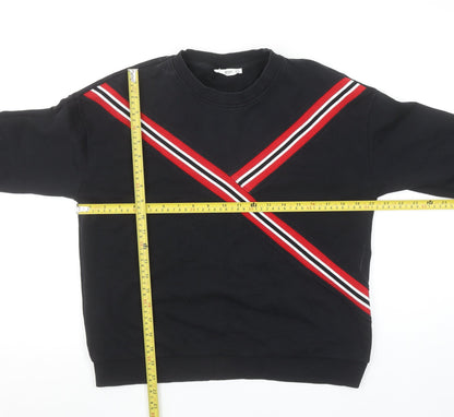 Womens UK Size S Mango Black Pullover Sweatshirt