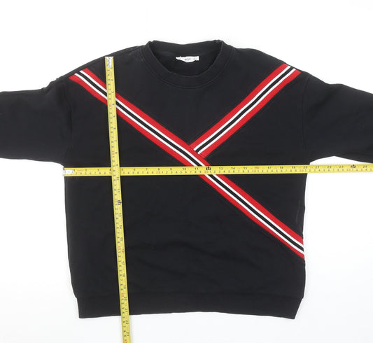 Womens UK Size S Mango Black Pullover Sweatshirt