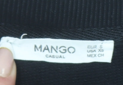 Womens UK Size S Mango Black Pullover Sweatshirt
