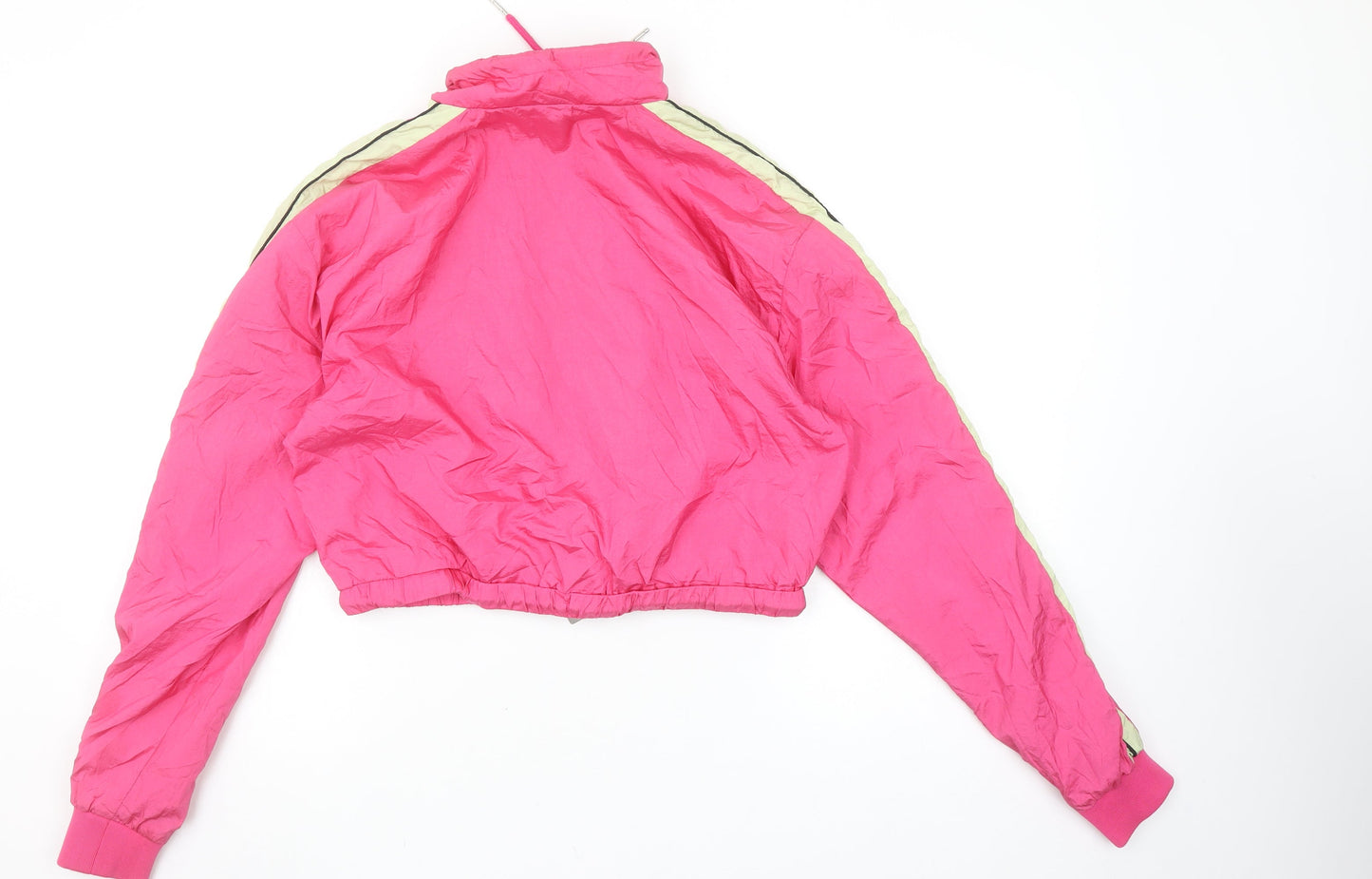 Ellesse Women’s Pink Cropped Bomber Jacket UK 12 Retro Style
