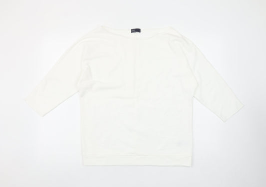 GAP Women Ivory Pullover Sweatshirt Medium Cotton Blend