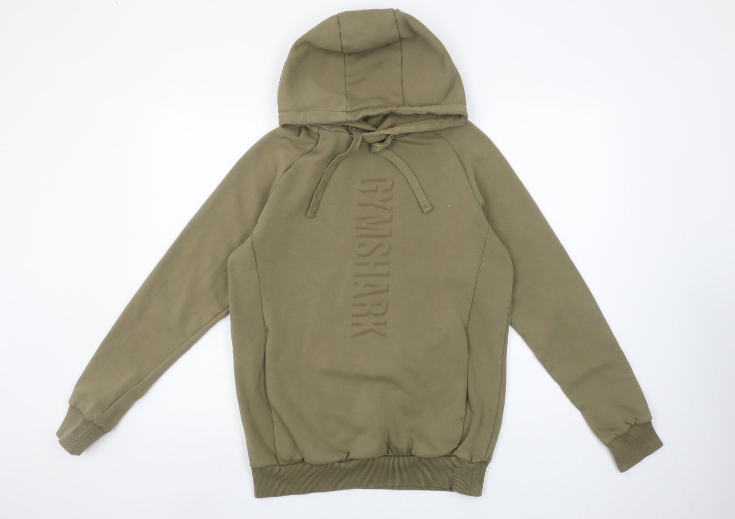 Gymshark Women’s Khaki Small Pullover Hoodie – Cotton Blend, Hooded, Casual