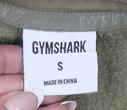 Gymshark Women’s Khaki Small Pullover Hoodie – Cotton Blend, Hooded, Casual