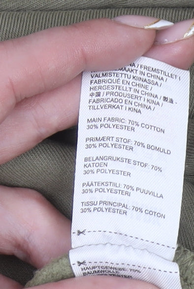 Gymshark Women’s Khaki Small Pullover Hoodie – Cotton Blend, Hooded, Casual