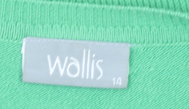 Womens UK Size 14 Wallis Green Henley Jumper