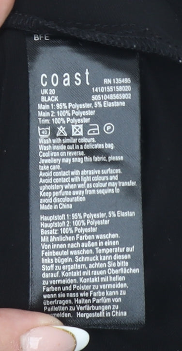 Coast Women’s Black Lace Sleeve Wrap Blouse Size 20