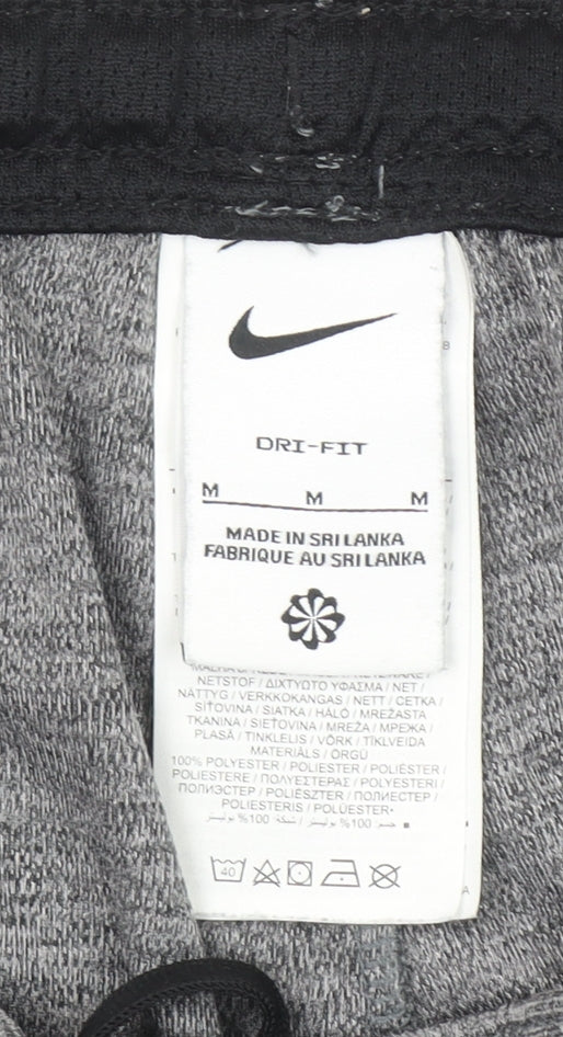 Nike Womens Grey Dri-Fit Track Pants M Elastic Waist Performance Trousers