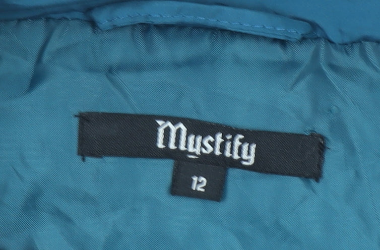 Womens UK Size 12 Mystify Blue Puffer Jacket