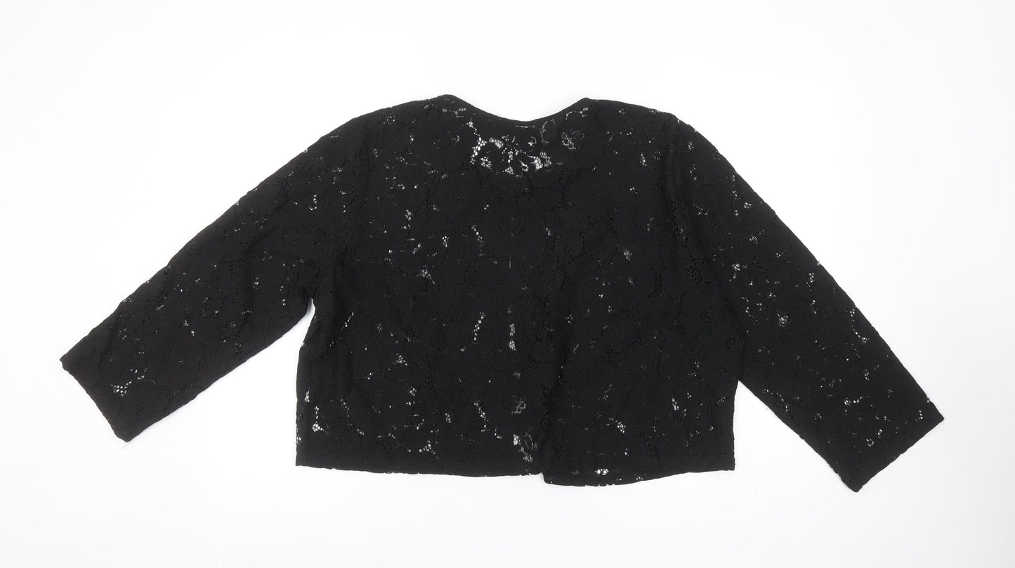 Dunnes Women’s Black Lace Kimono Blouse XL Elegant Formal Top