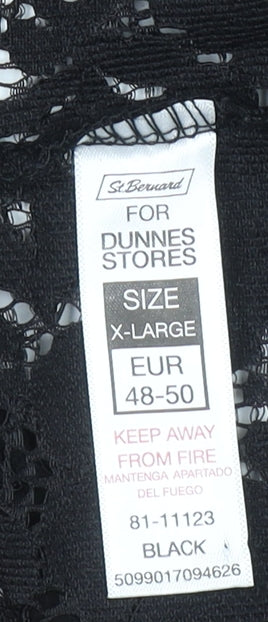 Dunnes Women’s Black Lace Kimono Blouse XL Elegant Formal Top