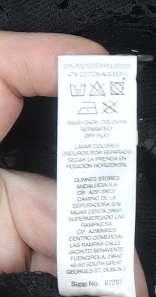 Dunnes Women’s Black Lace Kimono Blouse XL Elegant Formal Top