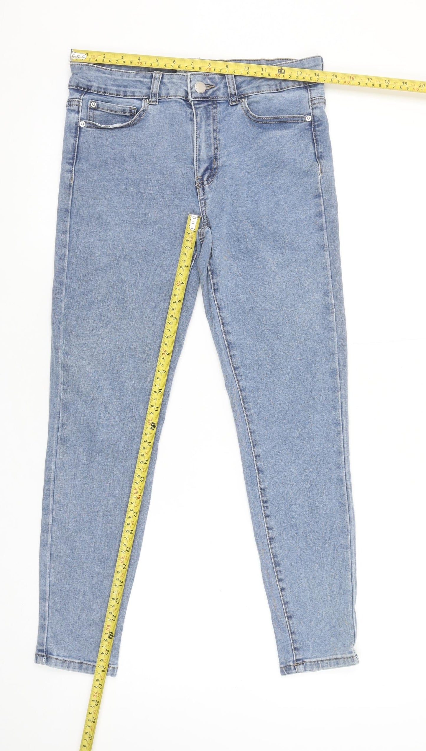 Primark Women Blue Skinny Jeans Size 10 Slim Fit Stretch Denim