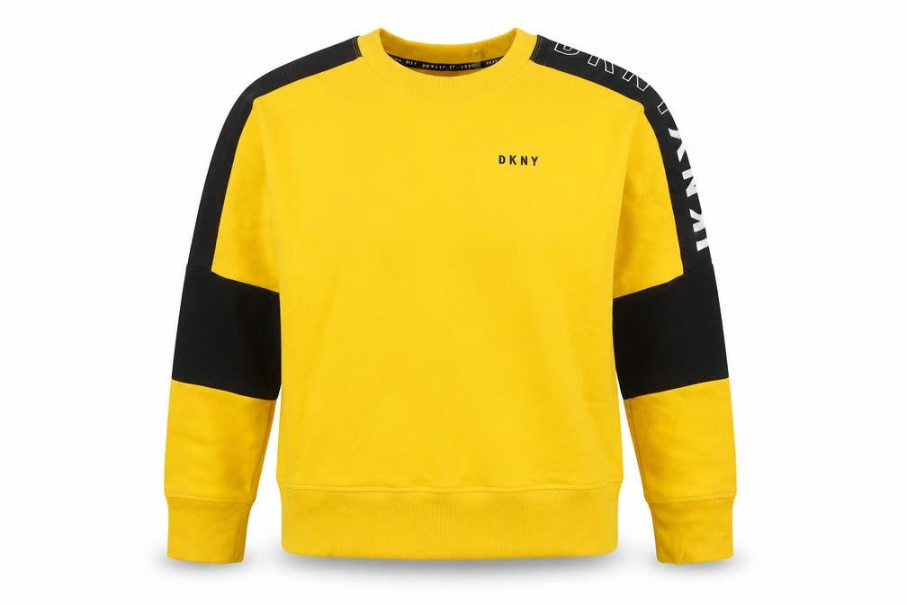 Womens UK Size S DKNY Yellow Pullover Sweatshirt
