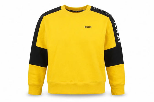 Womens UK Size S DKNY Yellow Pullover Sweatshirt