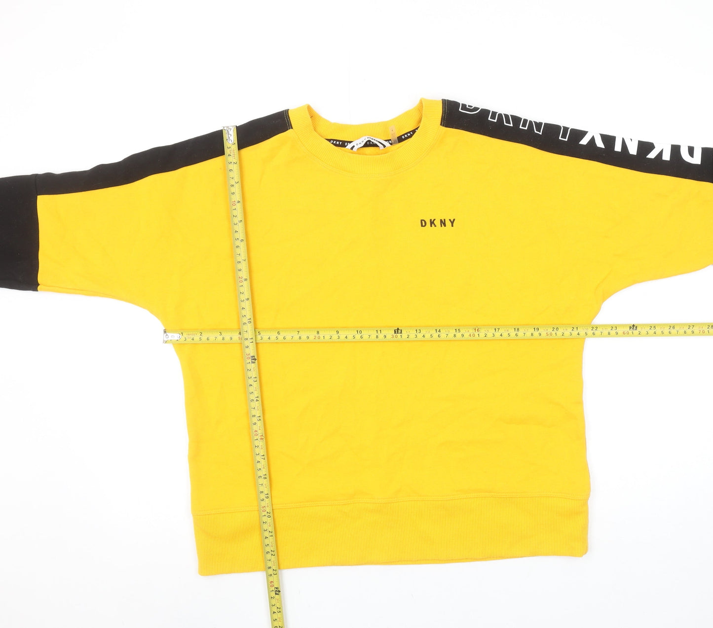 DKNY Sport Women's Yellow & Black Crew Neck Sweatshirt Size S