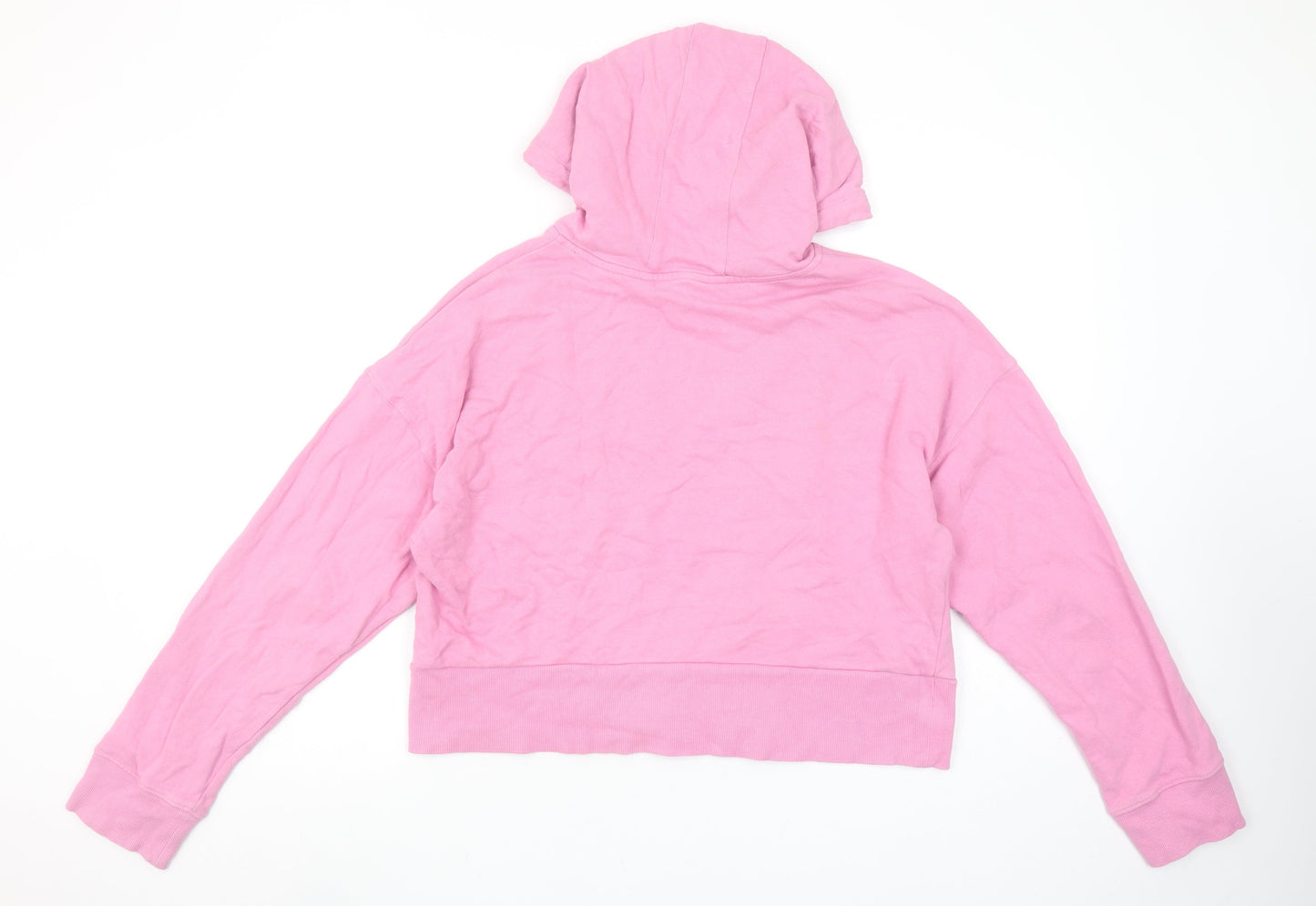 DKNY Sport Women Pink Hoodie Cotton Pullover Size M Logo Print