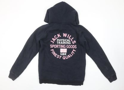 Womens UK Size 12 Jack Wills Blue Full Zip Hoodie