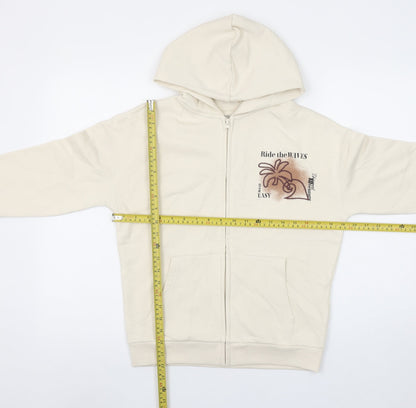 Girls UK Size 10-11 Years Marks and Spencer Beige Full Zip Hoodie