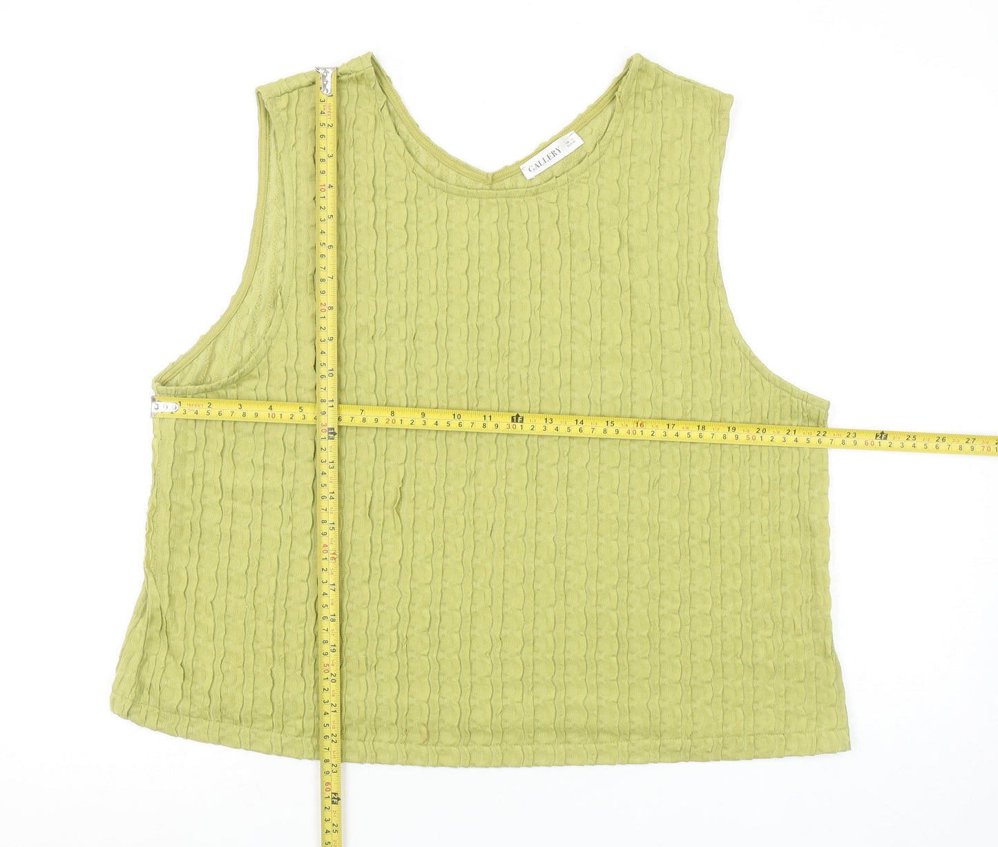 Womens UK Size 18 Gallery Green Cropped Tank