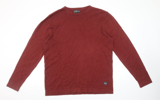 Jack & Jones Men's Red Cotton Crew Neck Pullover Jumper XL