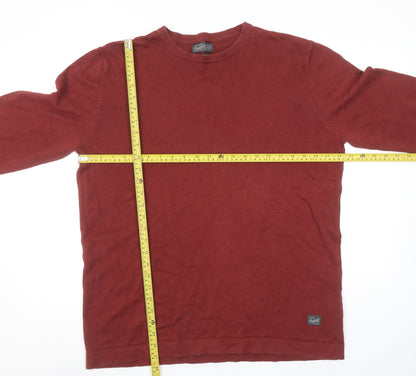 Jack & Jones Men's Red Cotton Crew Neck Pullover Jumper XL