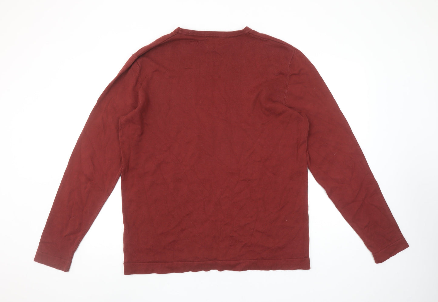 Jack & Jones Men's Red Cotton Crew Neck Pullover Jumper XL