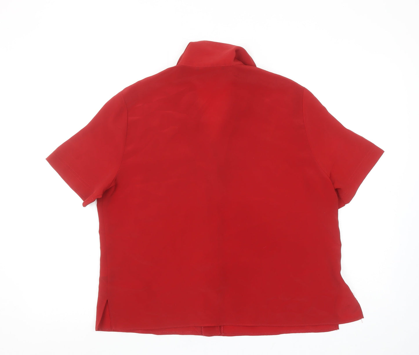 Womens UK Size 16 Dunnes Stores Red Basic Button-Up