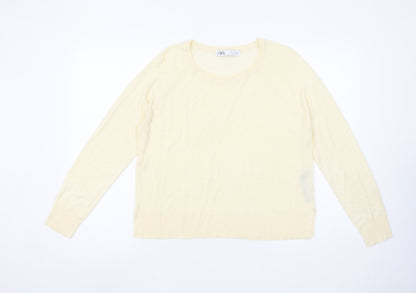 Womens UK Size S Zara Beige Pullover Jumper