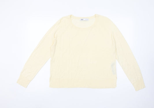 Womens UK Size S Zara Beige Pullover Jumper