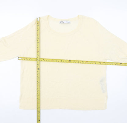 Womens UK Size S Zara Beige Pullover Jumper