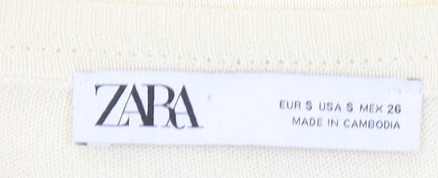 Womens UK Size S Zara Beige Pullover Jumper