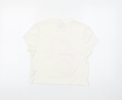 Primark Women’s White Cropped Rolling Stones T-Shirt Size L
