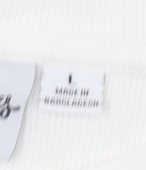 Primark Women’s White Cropped Rolling Stones T-Shirt Size L