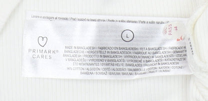 Primark Women’s White Cropped Rolling Stones T-Shirt Size L