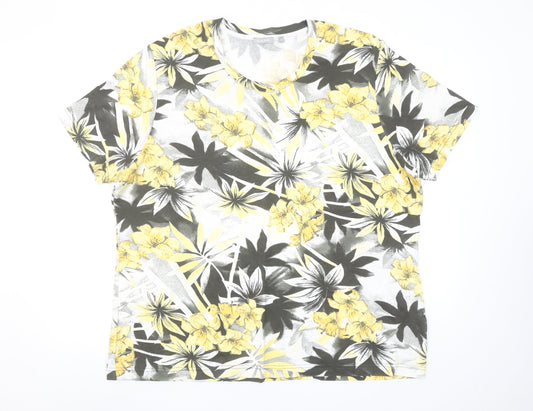 Rabe Men's Multicoloured Floral Tropical Cotton Short Sleeve T-Shirt 2XL