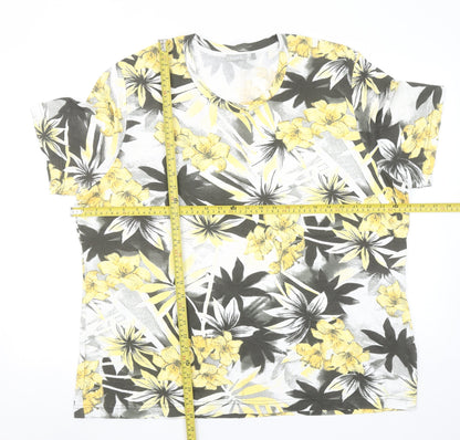 Rabe Men's Multicoloured Floral Tropical Cotton Short Sleeve T-Shirt 2XL