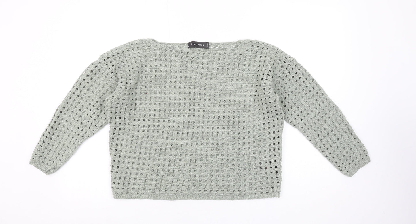 Womens UK Size 10-12 Pixiegirl Grey Pullover Jumper