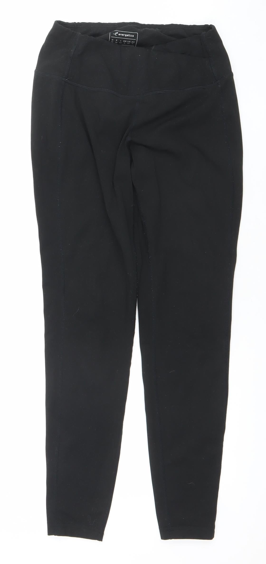Womens UK Size 8 ENERGETICS Slim Fit Leggings Black Leggings