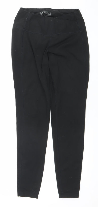 Womens UK Size 8 ENERGETICS Slim Fit Leggings Black Leggings
