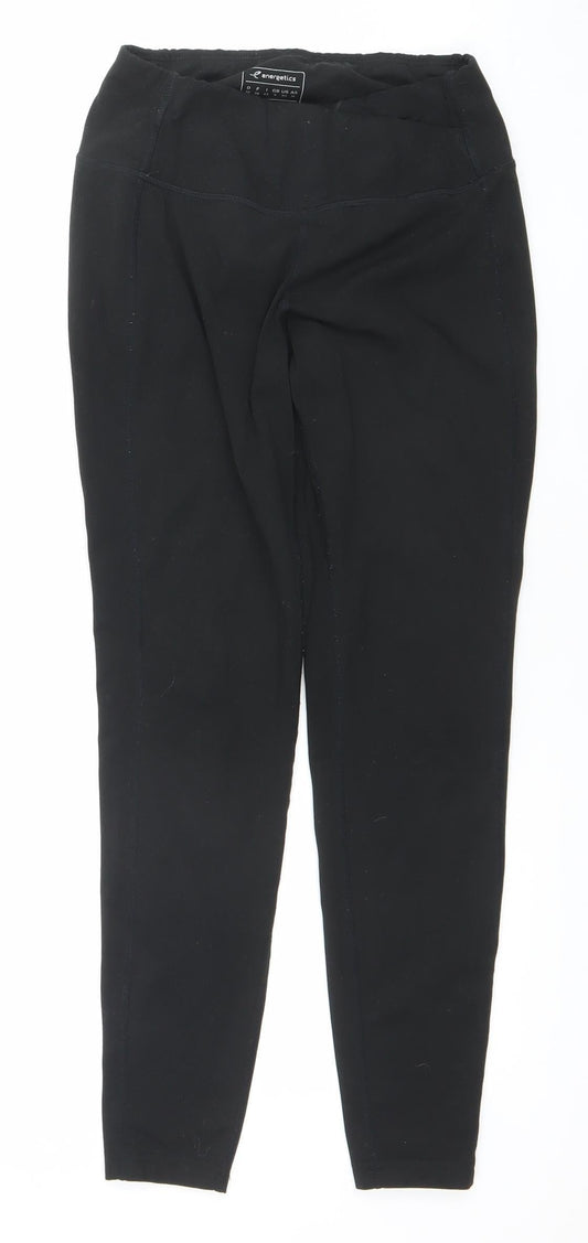 Womens UK Size 8 ENERGETICS Slim Fit Leggings Black Leggings
