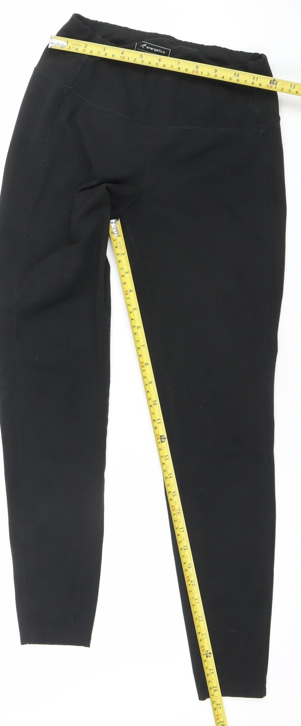 Womens UK Size 8 ENERGETICS Slim Fit Leggings Black Leggings