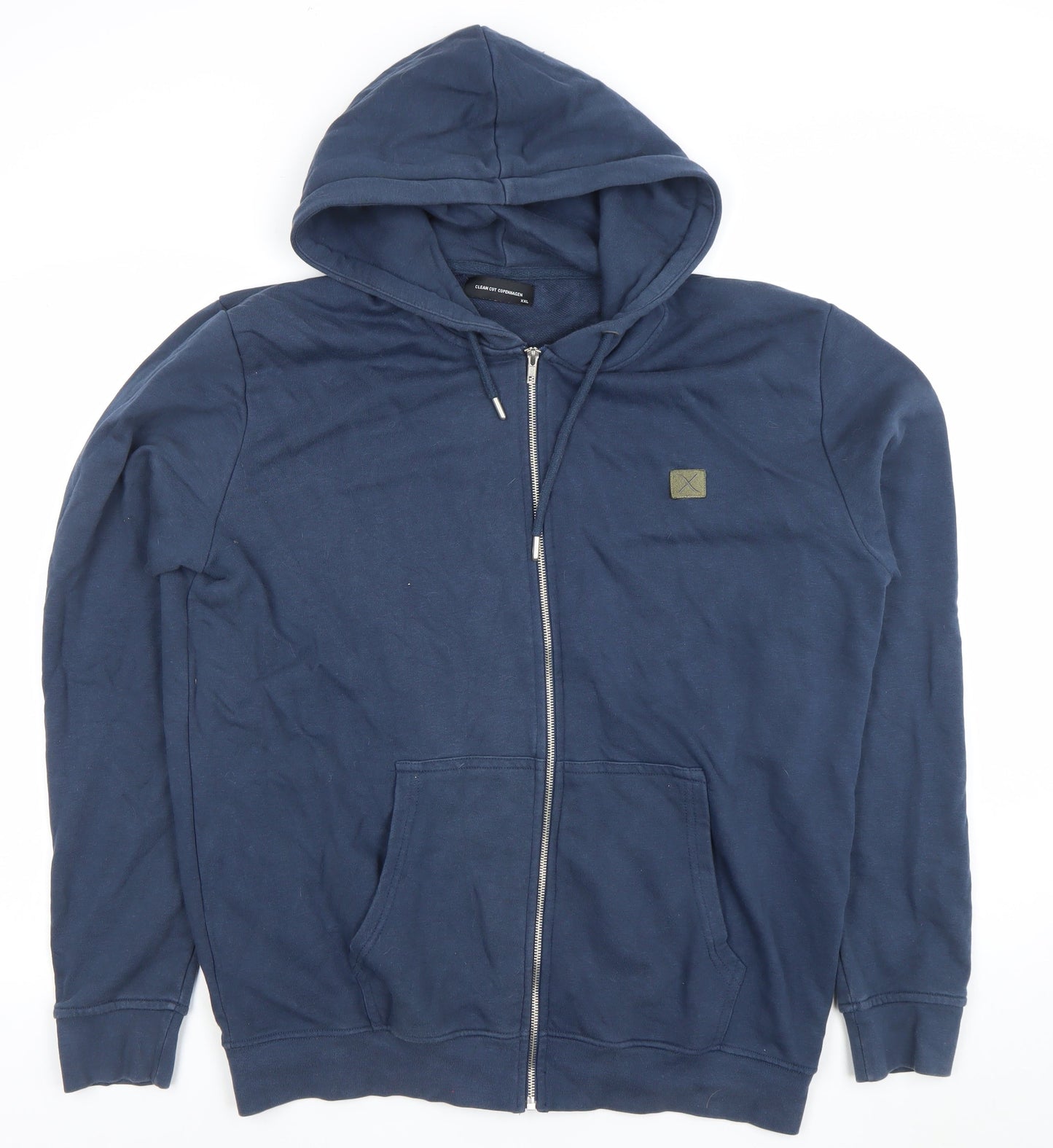 Mens UK Size 2XL Clean Cut Copenhagen Blue Full Zip Hoodie