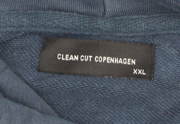 Mens UK Size 2XL Clean Cut Copenhagen Blue Full Zip Hoodie
