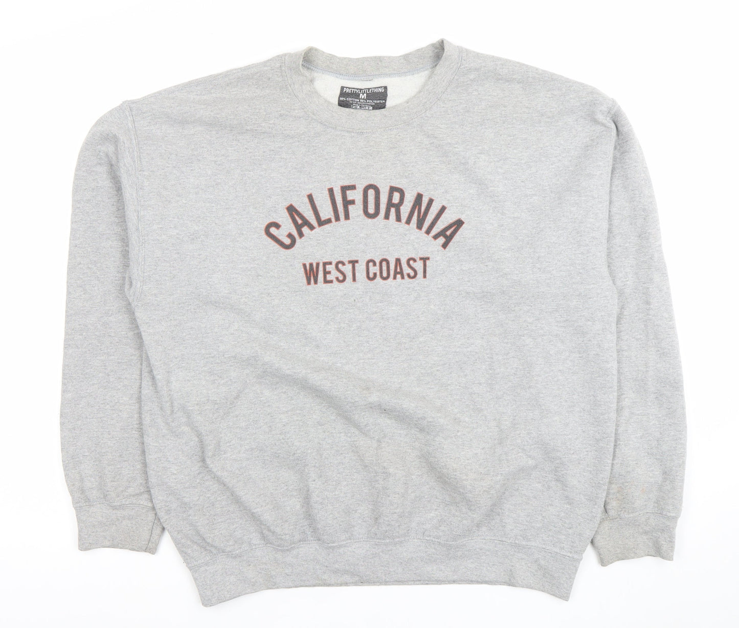 Mens UK Size M PRETTYLITTLETHING Grey Pullover Sweatshirt