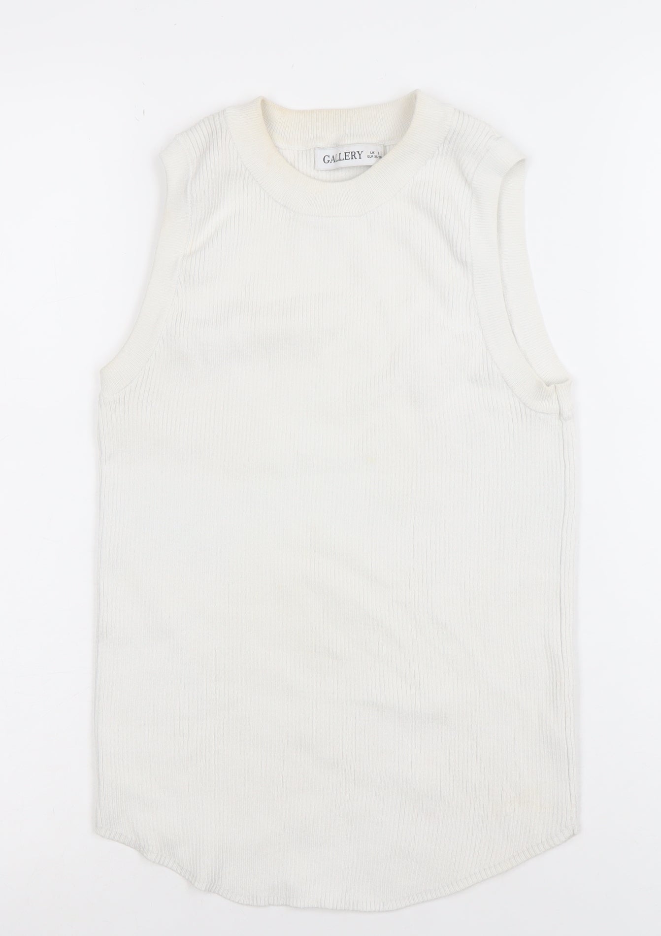 Womens UK Size S Gallery Ivory Basic Tank