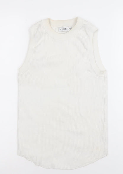 Womens UK Size S Gallery Ivory Basic Tank