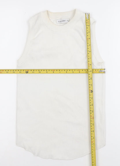 Womens UK Size S Gallery Ivory Basic Tank